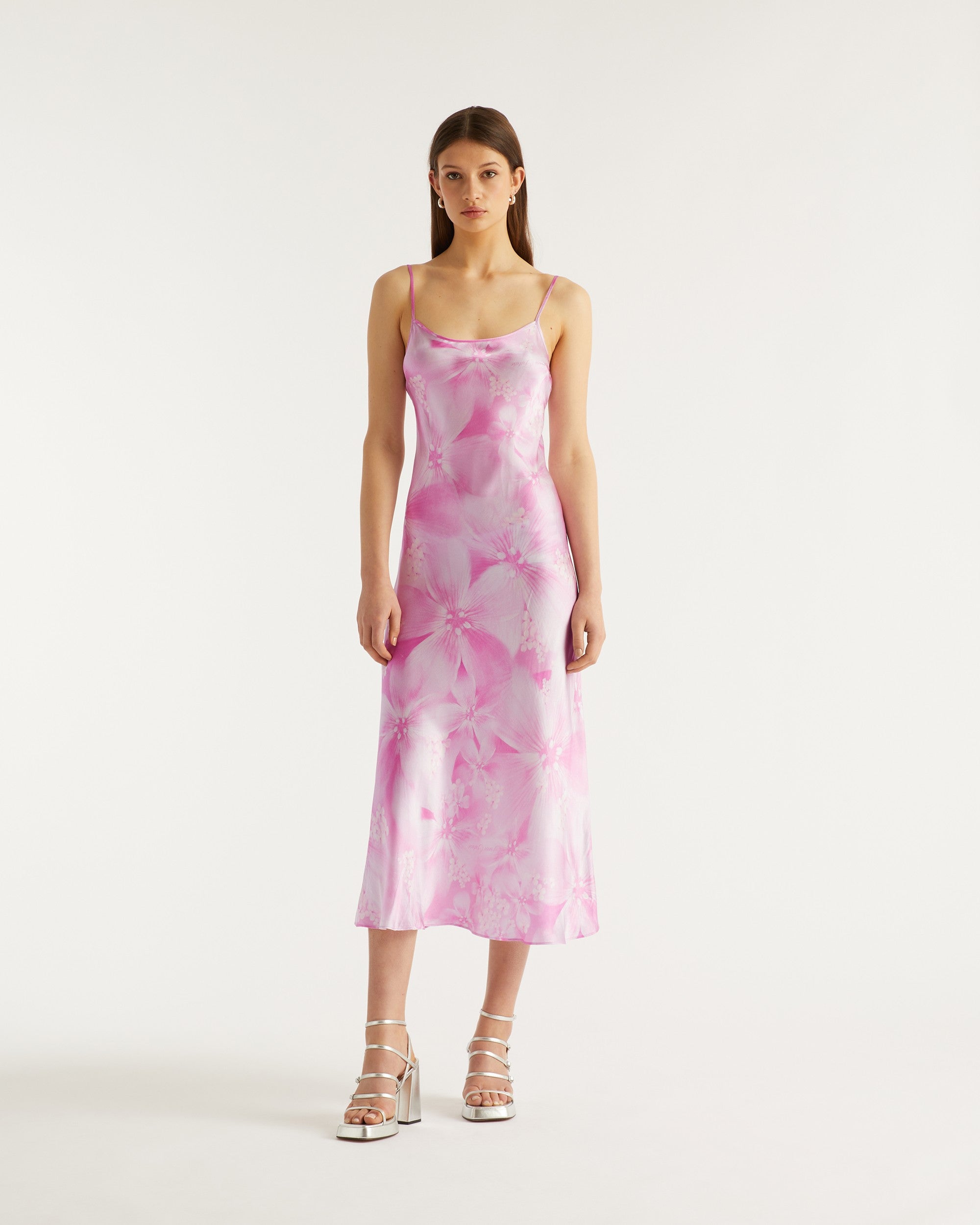 Robe longue Gisele en soie - Magic Flowers & Rose