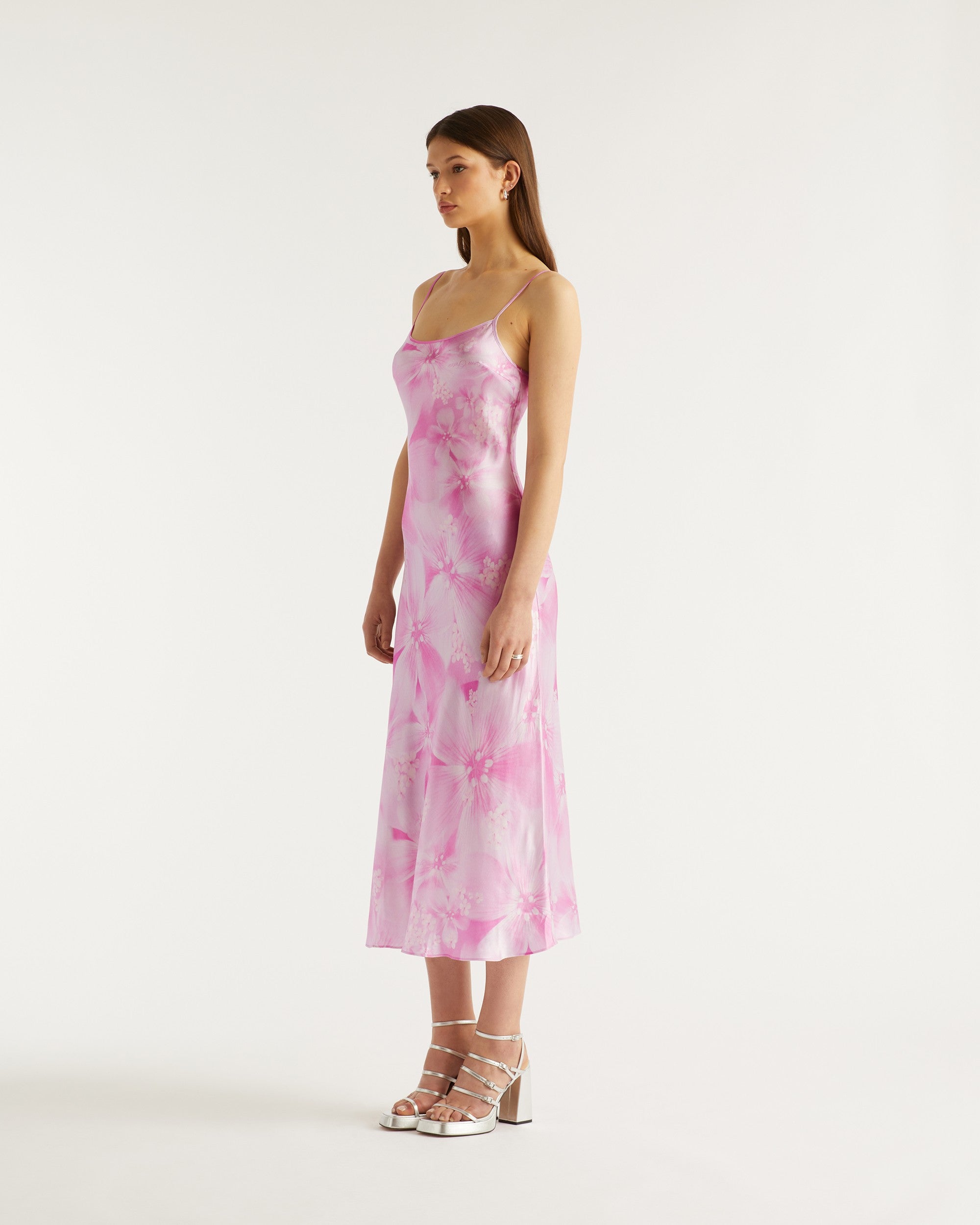 Robe longue Gisele en soie - Magic Flowers & Rose