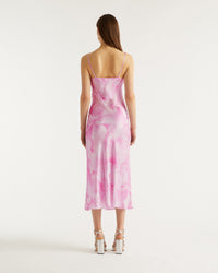 Robe longue Gisele en soie - Magic Flowers & Rose
