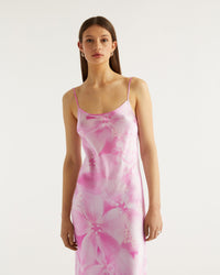 Robe longue Gisele en soie - Magic Flowers & Rose