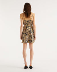 Robe courte Gloria en soie - Leopard Print