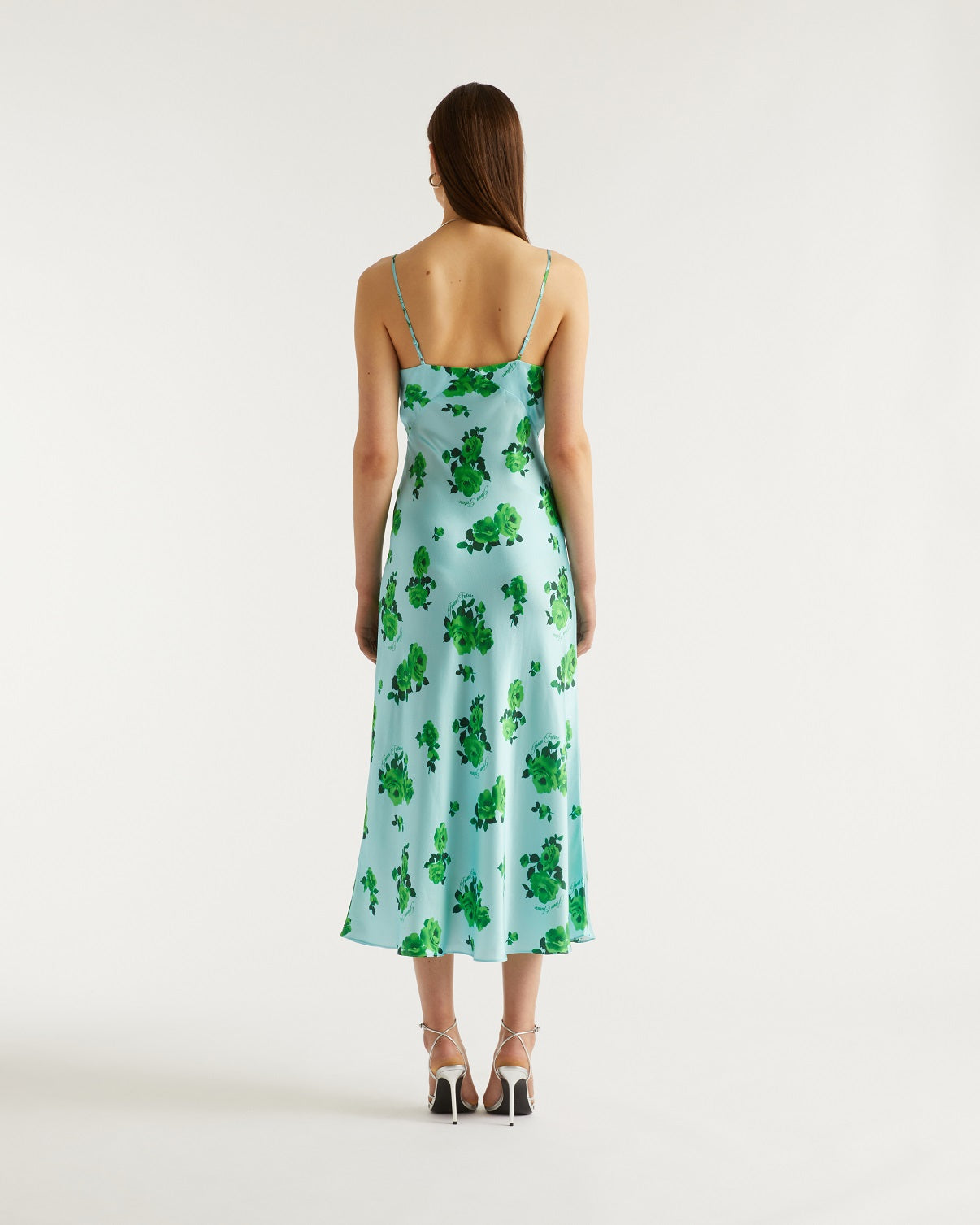 Robe longue Gigi en soie - Rosae Aqua & Blue