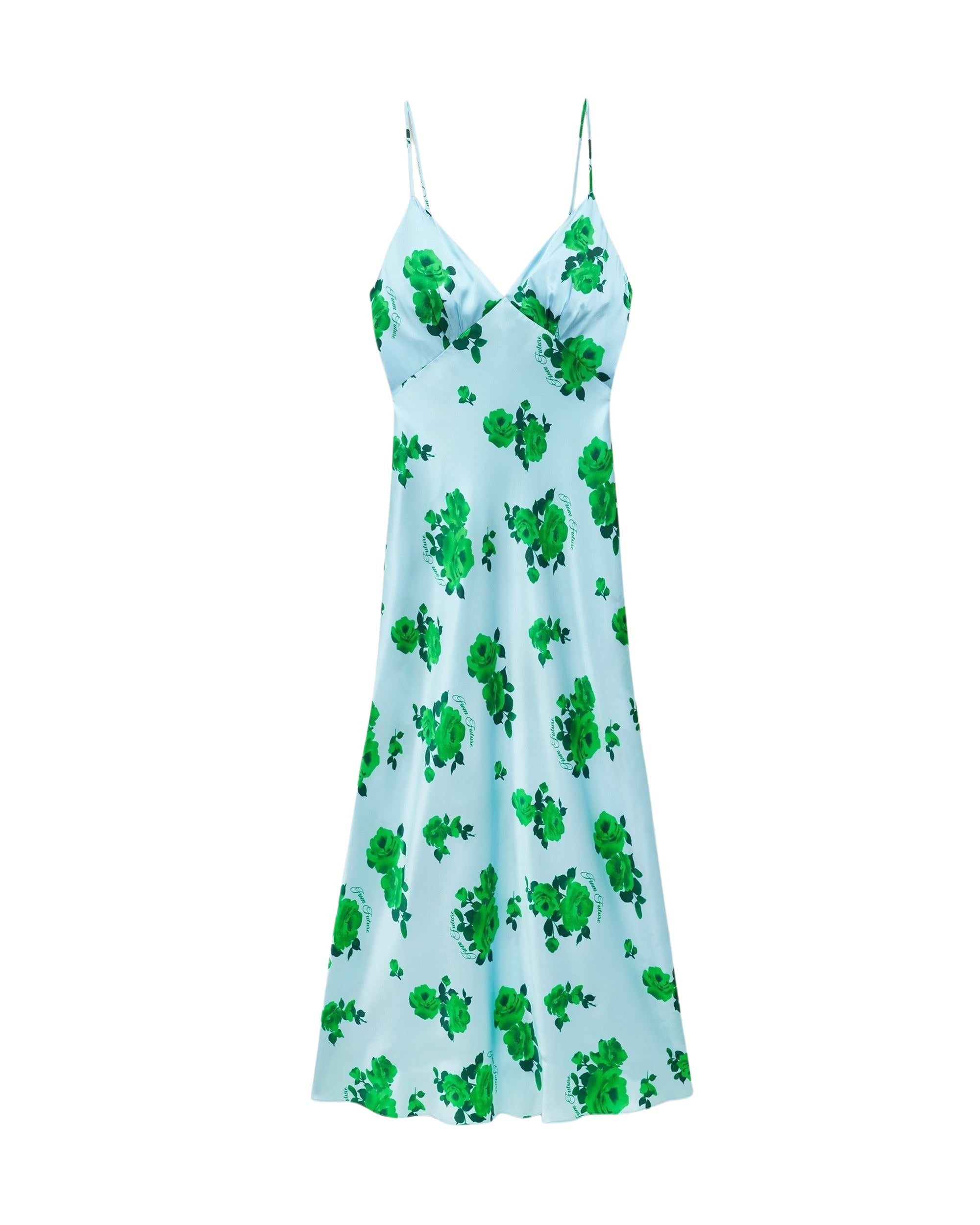 Robe longue Gigi en soie - Rosae Aqua & Blue