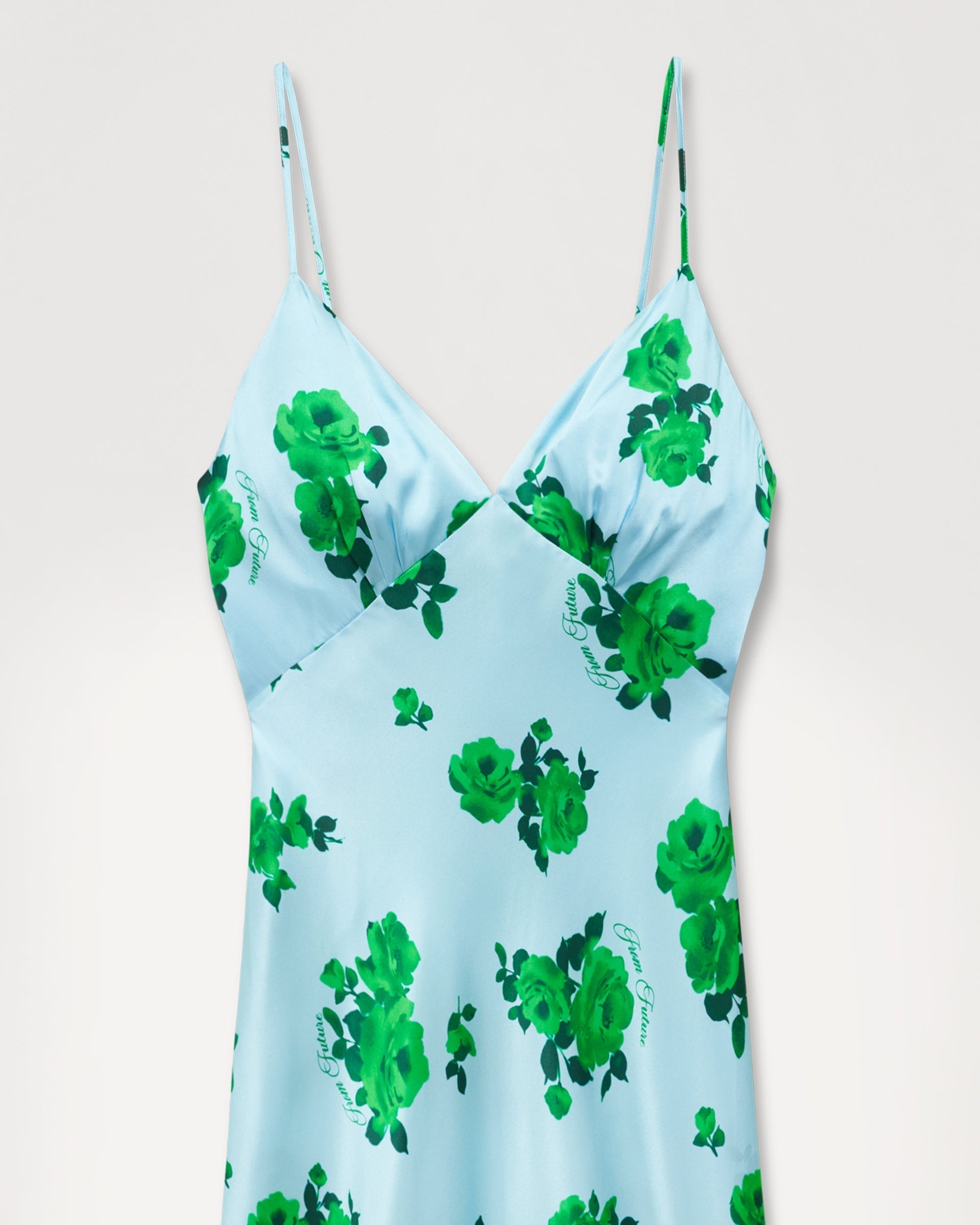 Robe longue Gigi en soie - Rosae Aqua & Blue
