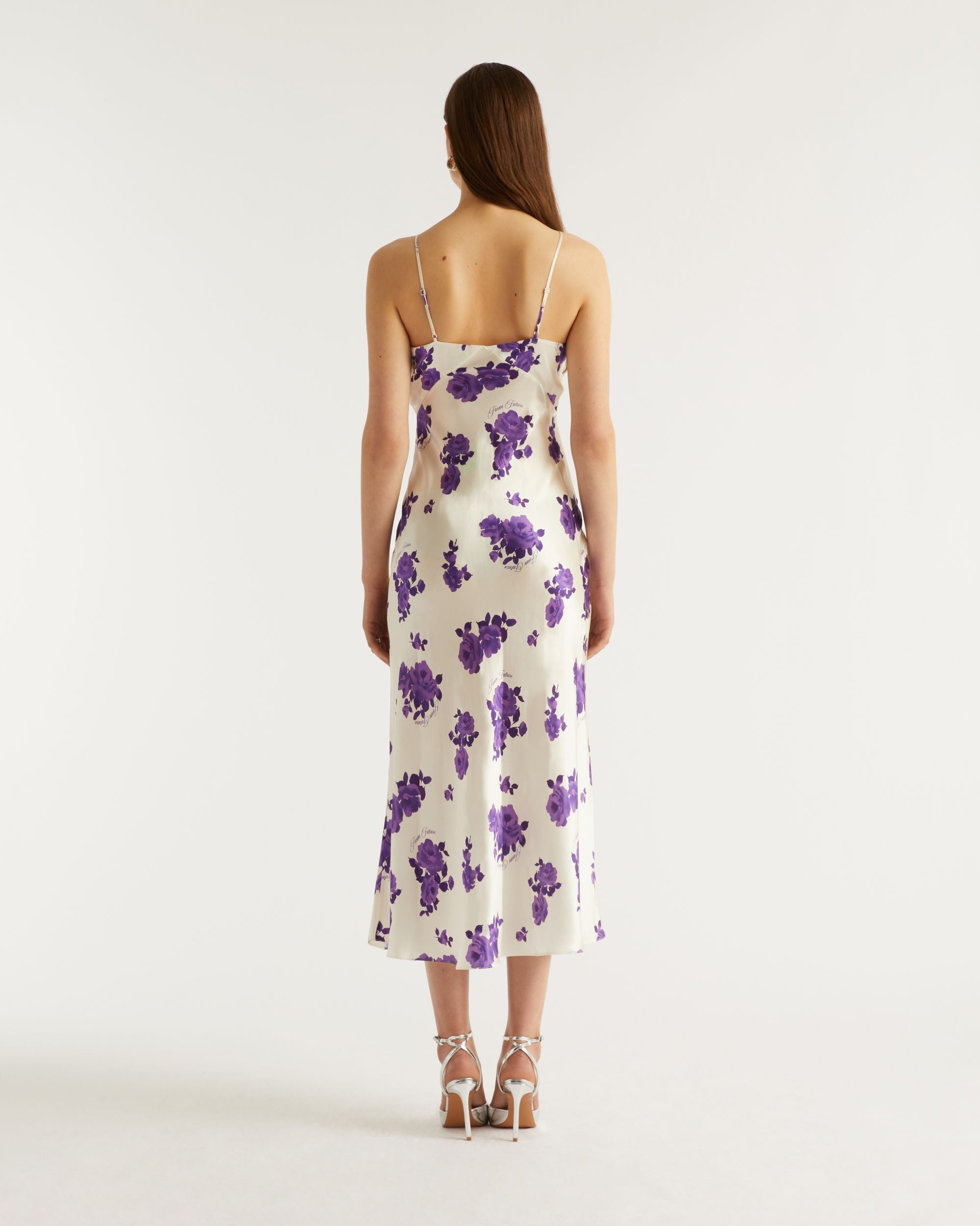 Robe longue Gigi en soie - Rosae Aqua & Purple