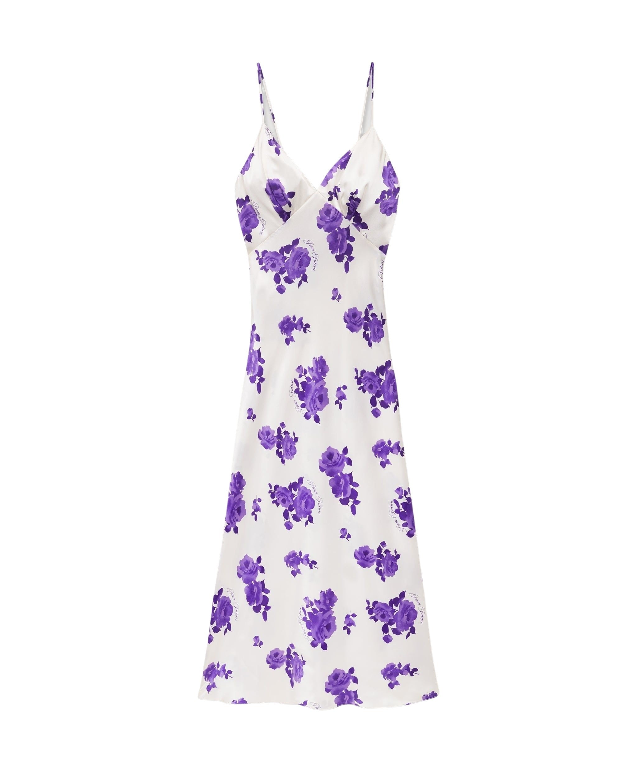 Robe longue Gigi en soie - Rosae Aqua & Purple