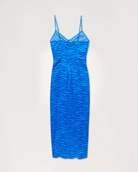 Robe longue Barbara en soie - Blue Zebra