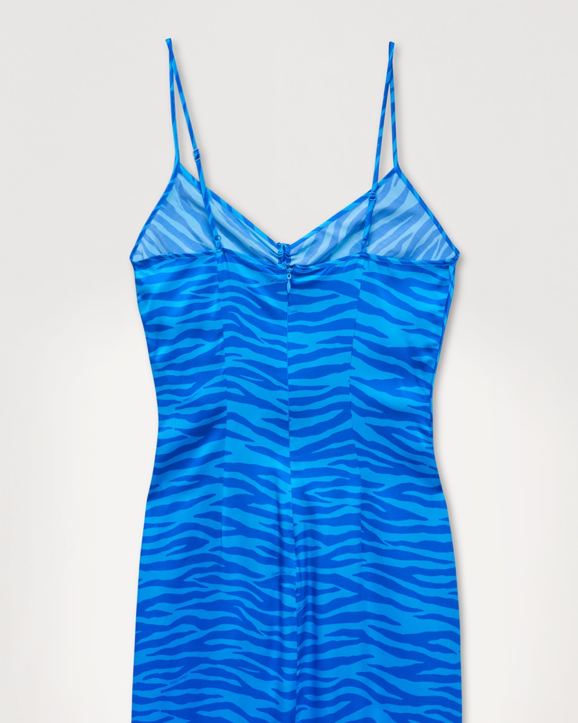 Robe longue Barbara en soie - Blue Zebra