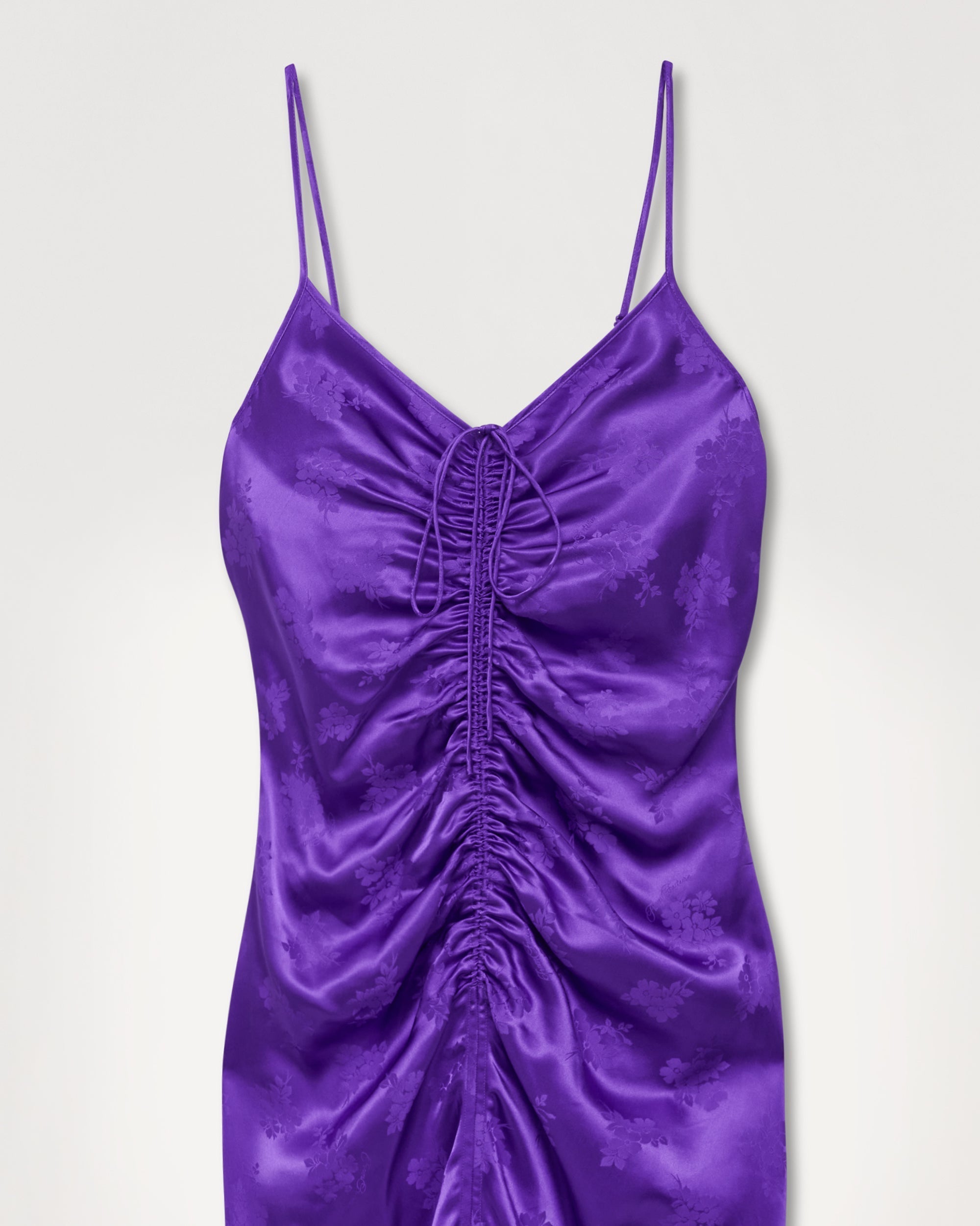 Robe longue Barbara en soie - Purple Jacquard