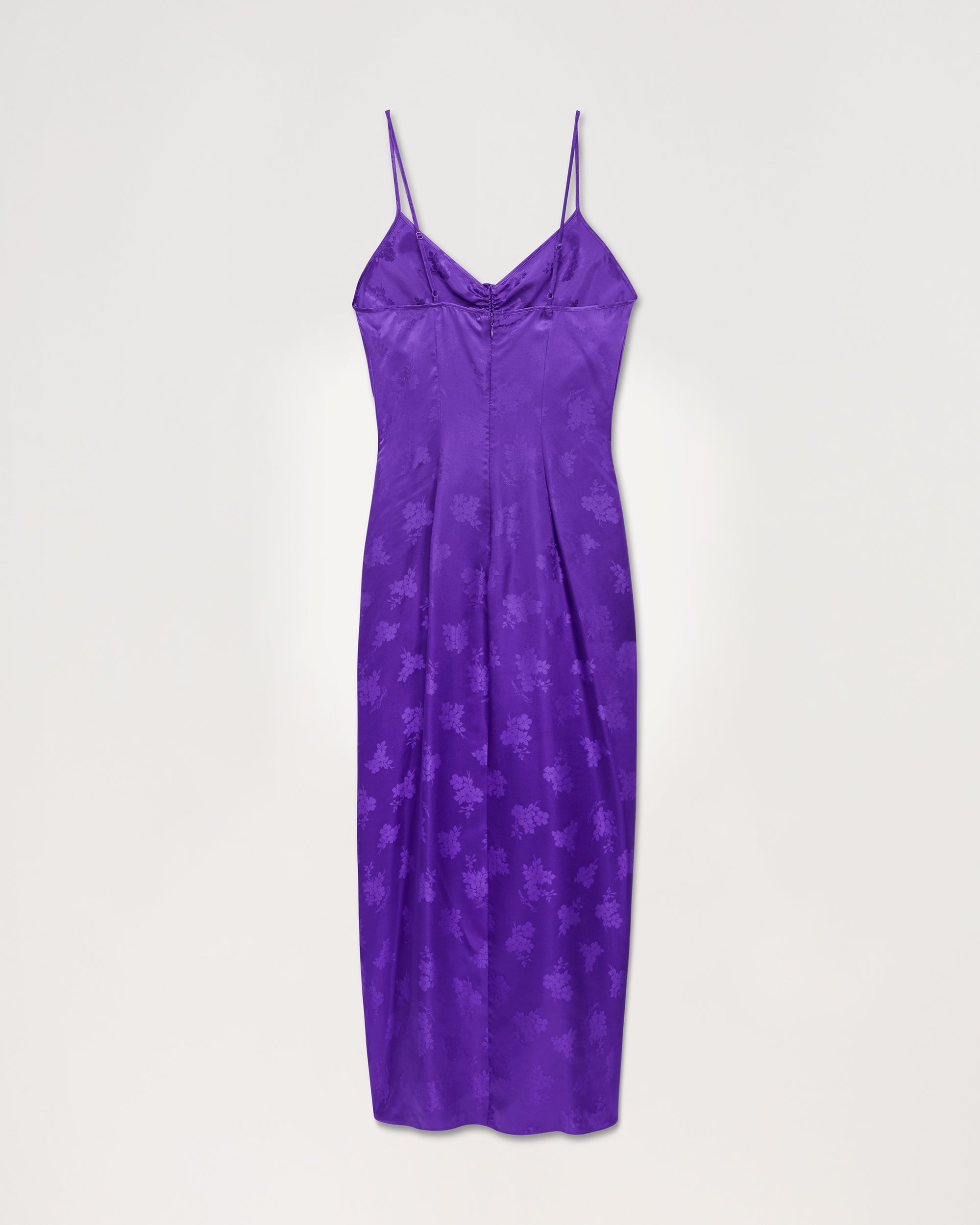 Robe longue Barbara en soie - Purple Jacquard