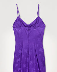 Robe longue Barbara en soie - Purple Jacquard