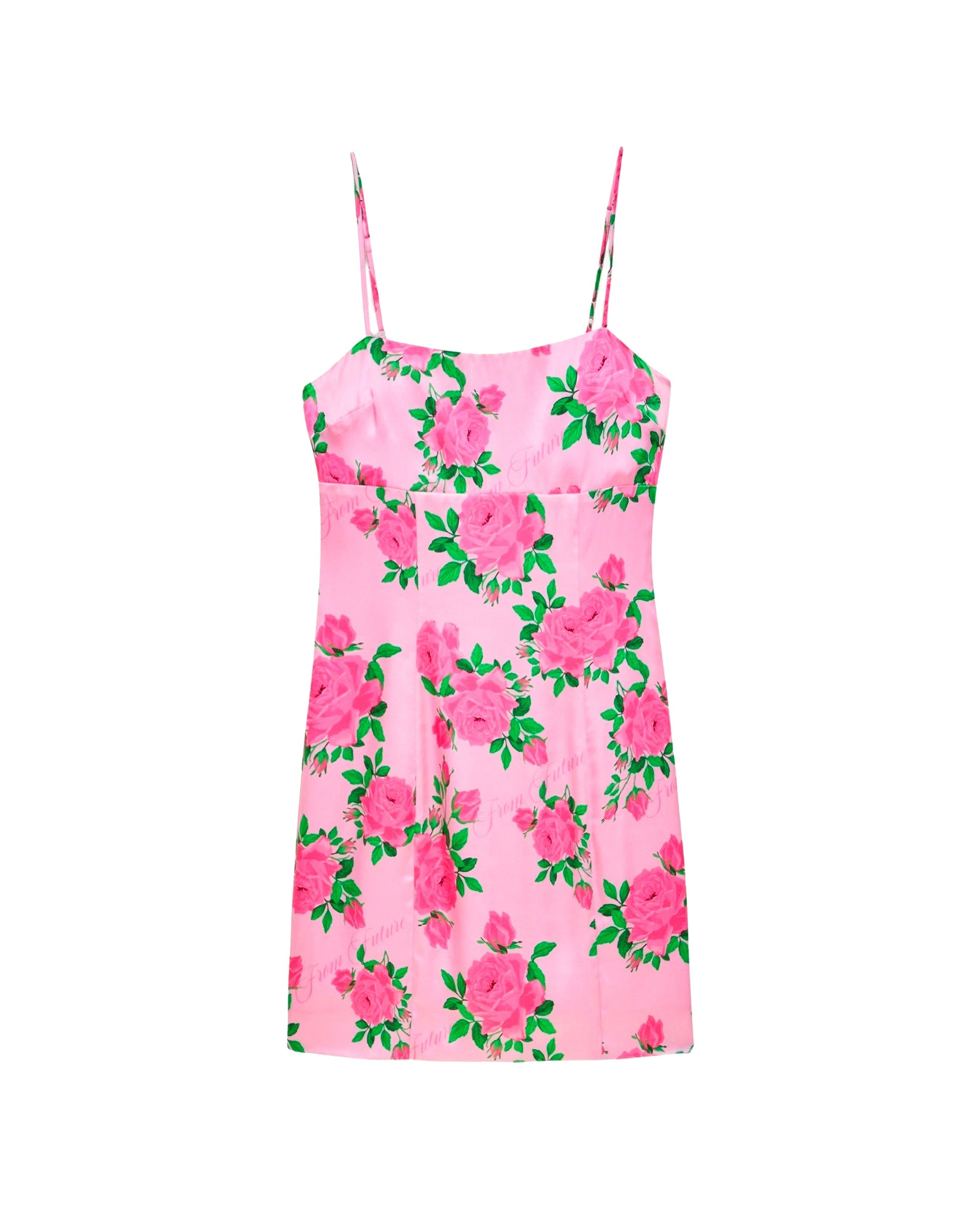 Robe courte Billie en soie - Big Roses