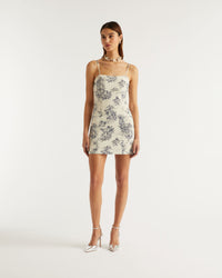 Robe courte Billie en soie - Toile De Jouy