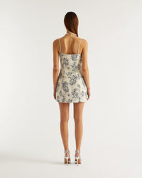 Robe courte Billie en soie - Toile De Jouy