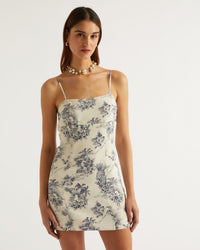 Robe courte Billie en soie - Toile De Jouy