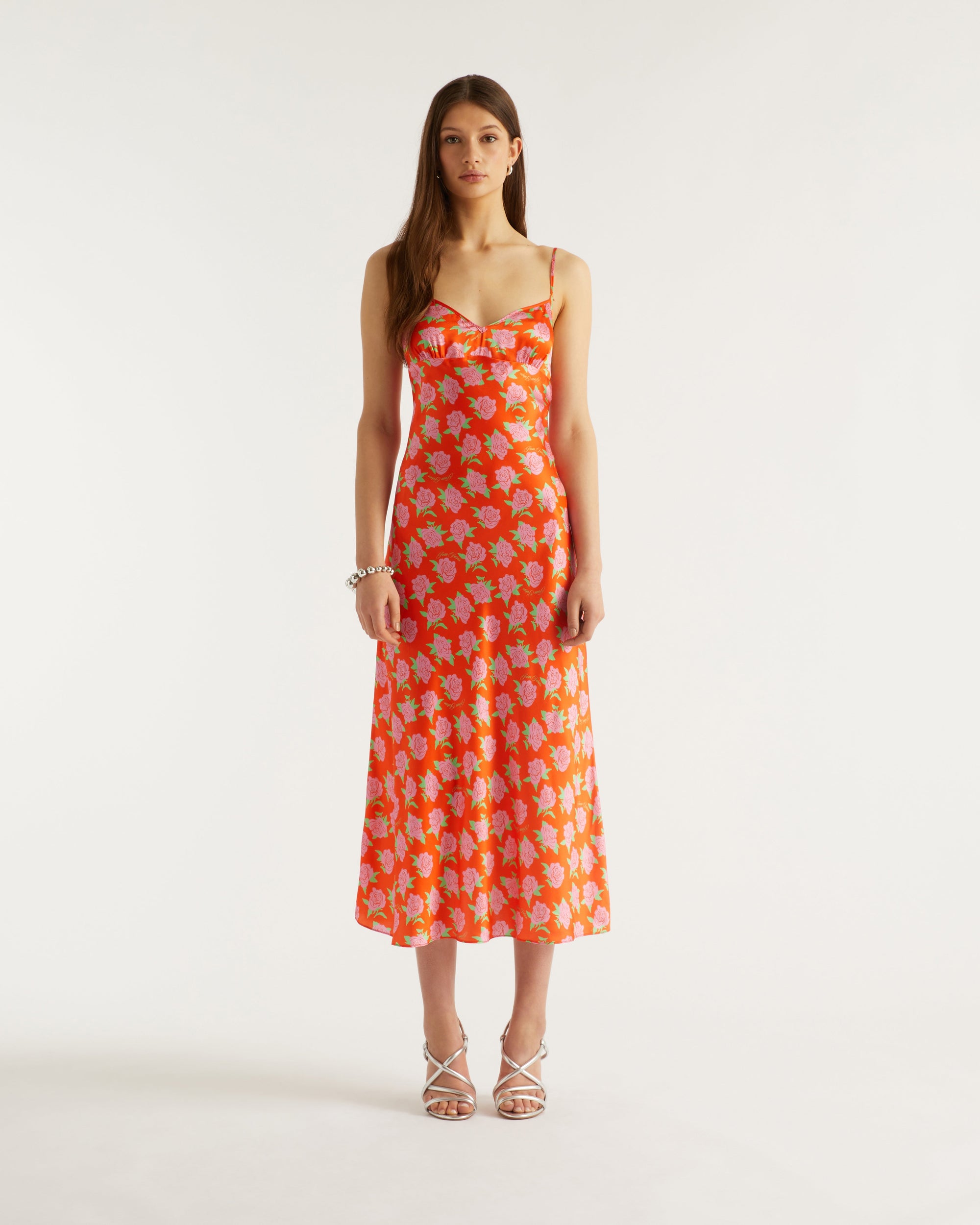 Robe longue Rosie en soie - Little Roses