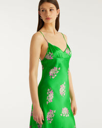 Robe longue Rosie en soie - Big Bouquet