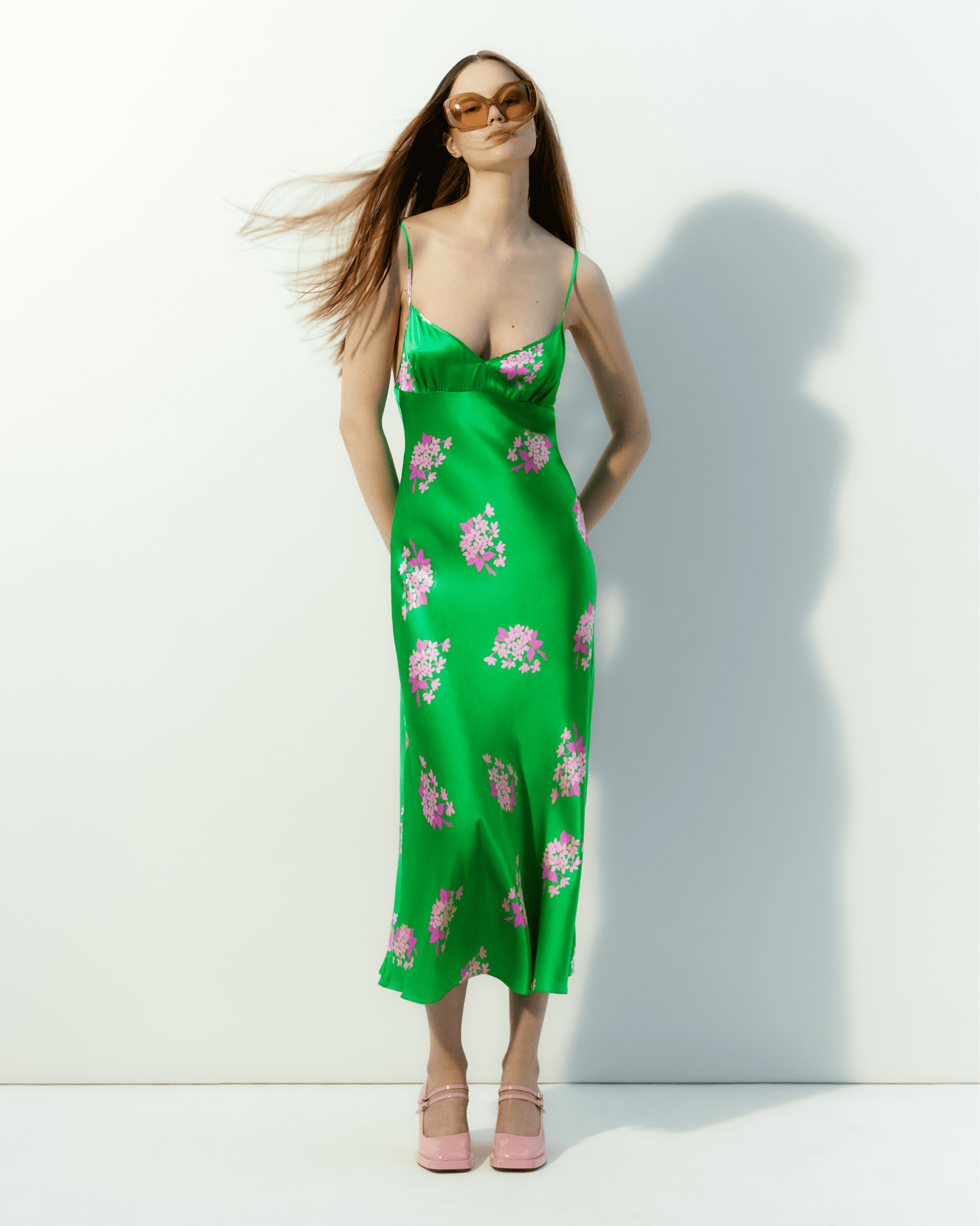 Robe longue Rosie en soie - Big Bouquet