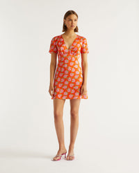 Robe courte Dylan en soie - Little Roses