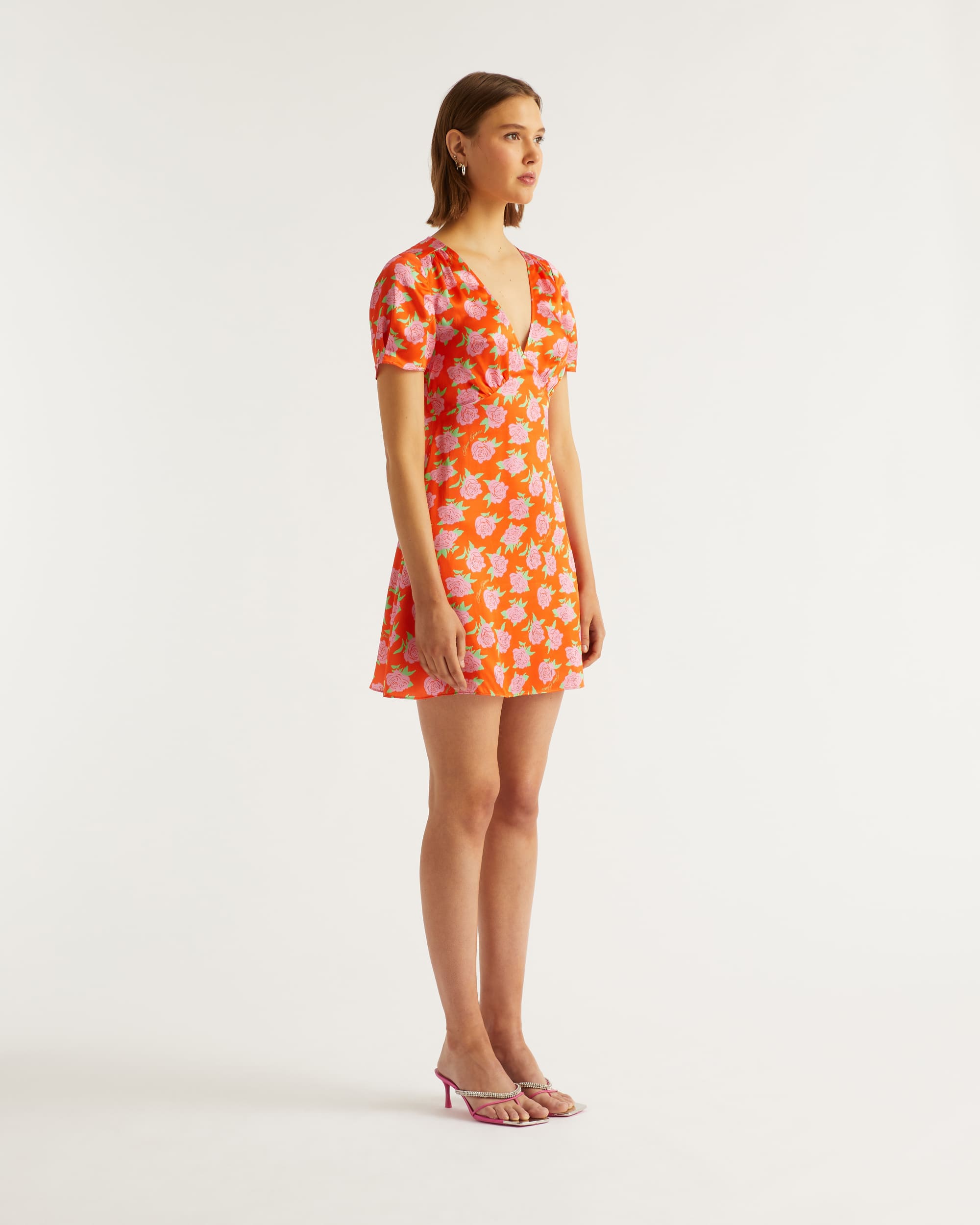Robe courte Dylan en soie - Little Roses
