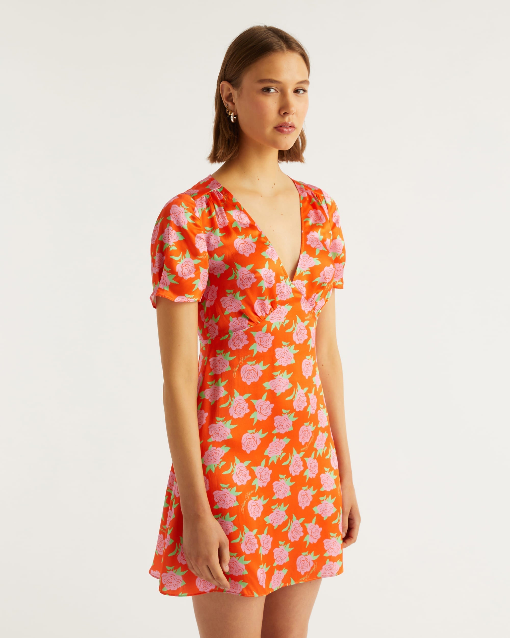 Robe courte Dylan en soie - Little Roses