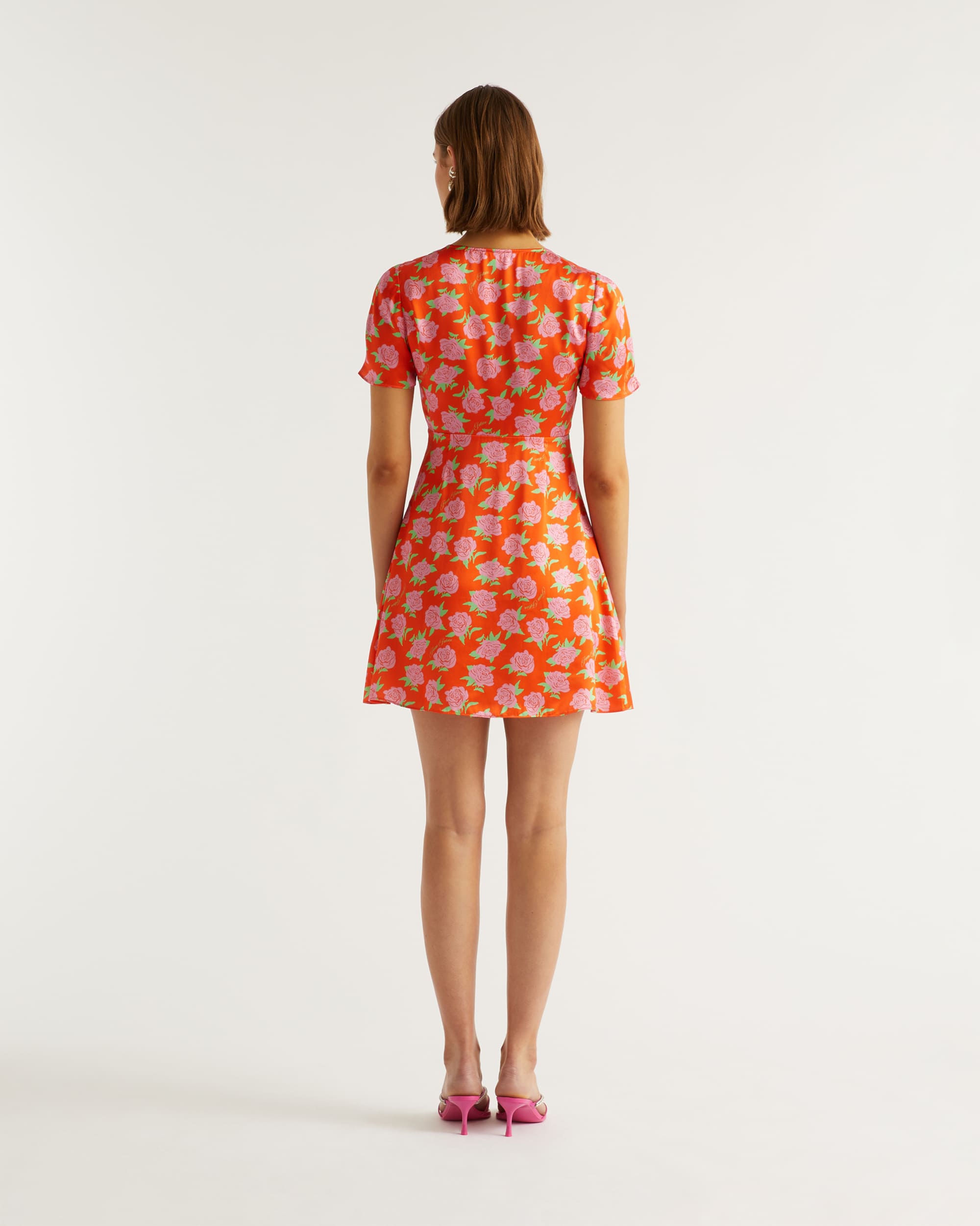 Robe courte Dylan en soie - Little Roses