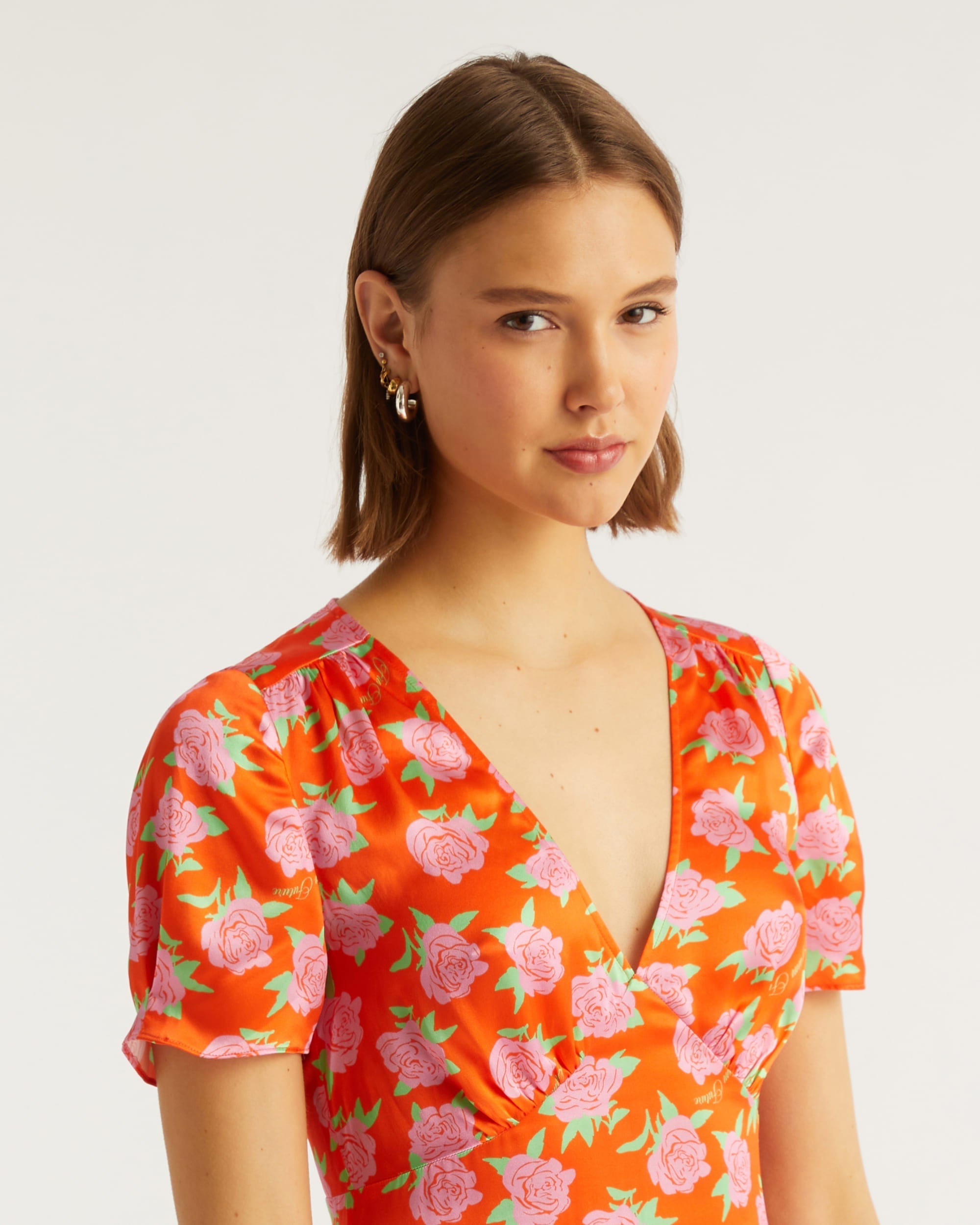 Robe courte Dylan en soie - Little Roses