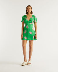 Robe courte Dylan en soie - Big Bouquet