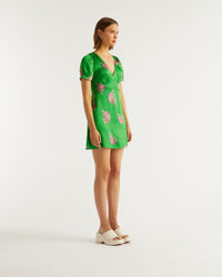 Robe courte Dylan en soie - Big Bouquet