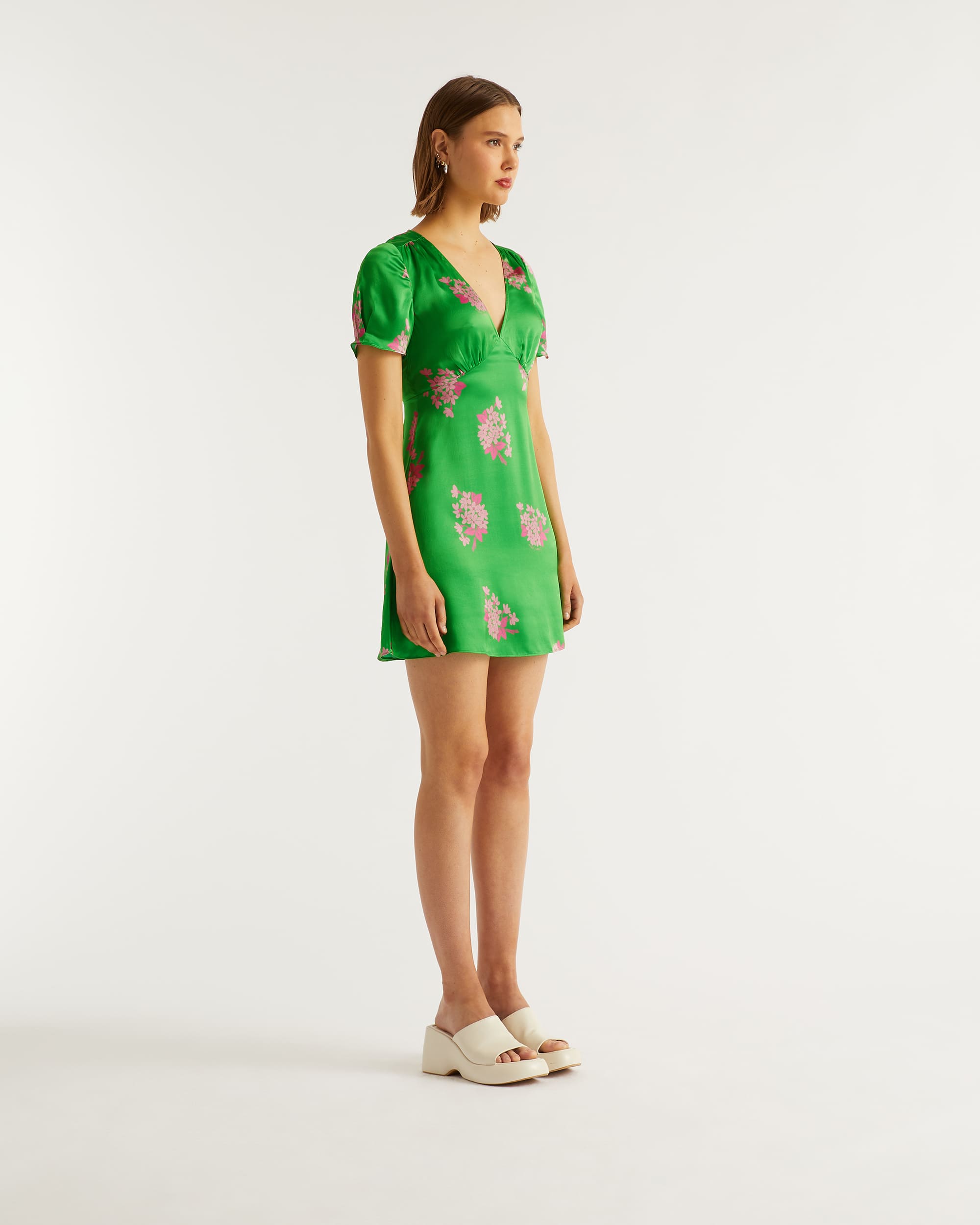 Robe courte Dylan en soie - Big Bouquet
