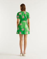 Robe courte Dylan en soie - Big Bouquet
