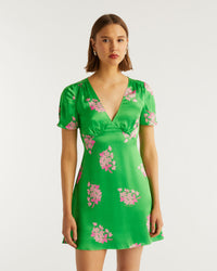 Robe courte Dylan en soie - Big Bouquet