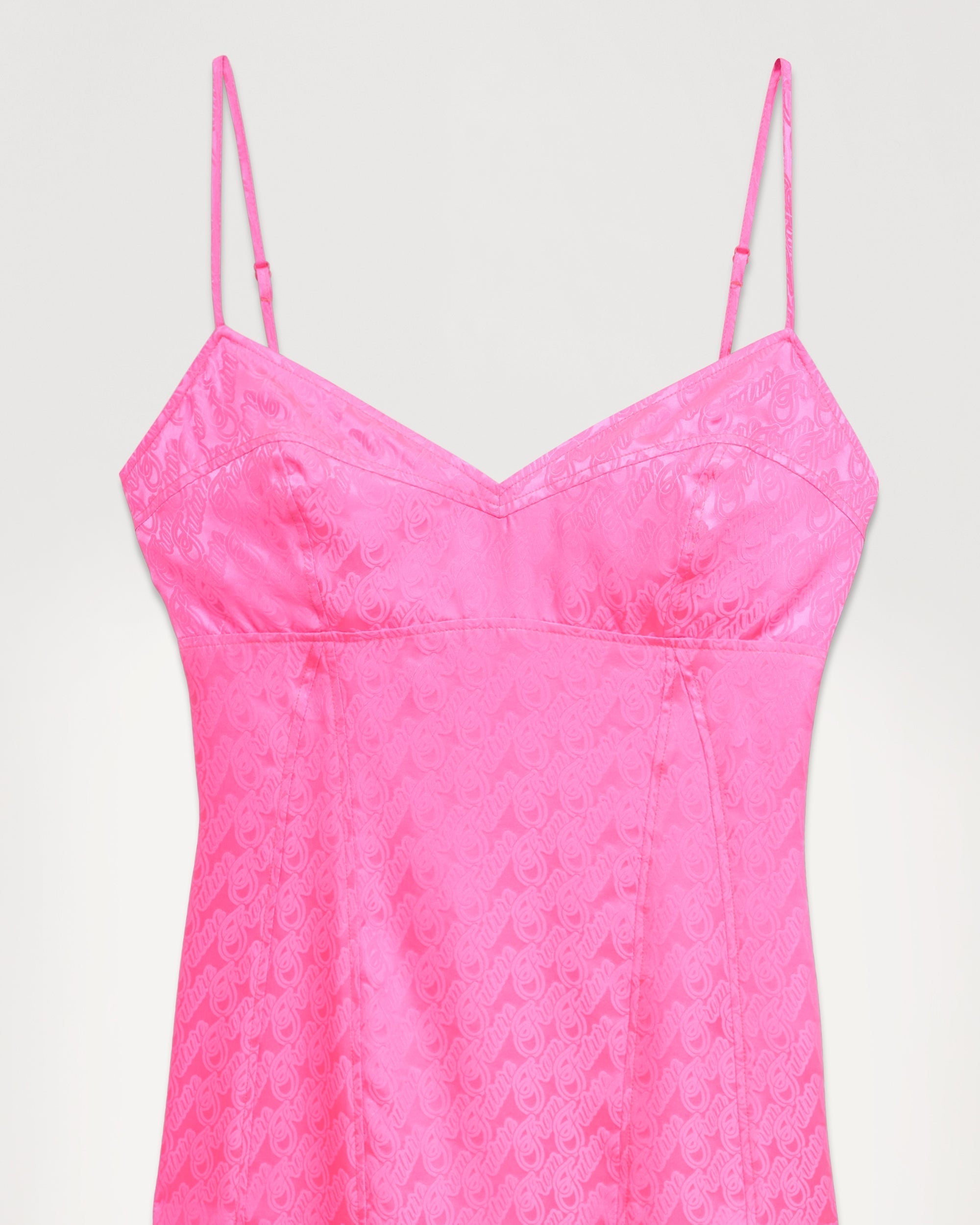 Robe longue Blake en soie - Pink Jacquard