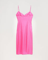 Robe longue Blake en soie - Pink Jacquard