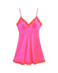 Robe courte Bianca en soie - Neon Pink