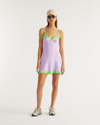 Robe courte Bianca en soie - Lilac