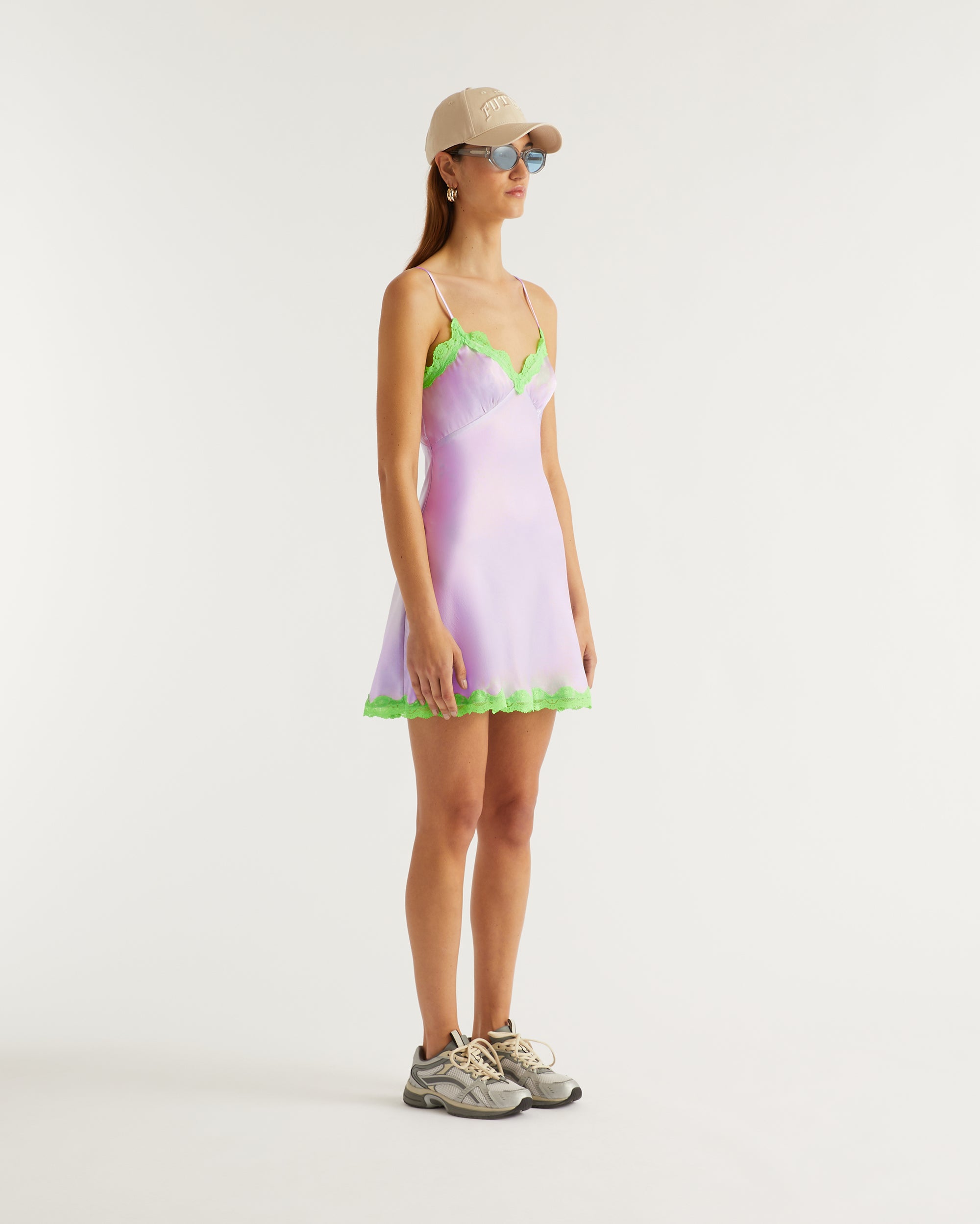 Robe courte Bianca en soie - Lilac