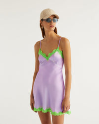 Robe courte Bianca en soie - Lilac