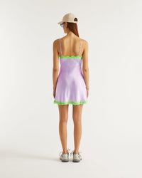Robe courte Bianca en soie - Lilac