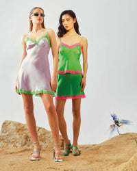 Robe courte Bianca en soie - Lilac