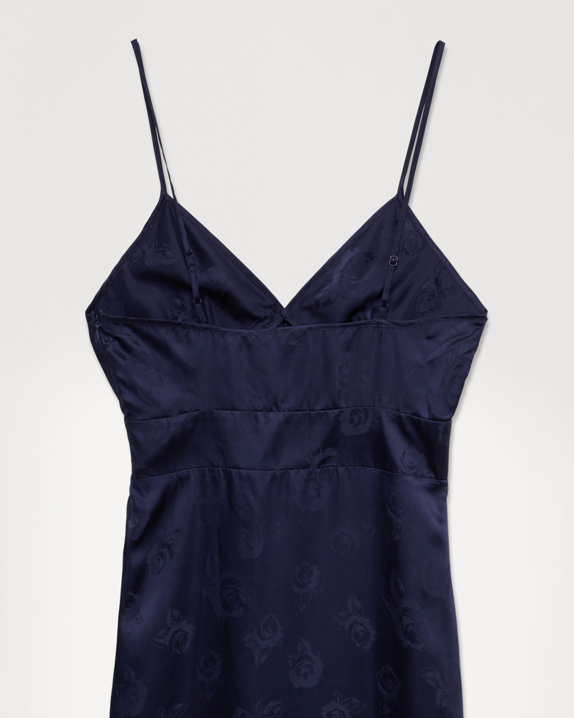 Robe longue Martha en soie - Navy Jacquard