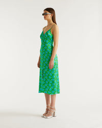 Robe longue Martha en soie - Little Roses
