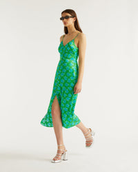 Robe longue Martha en soie - Little Roses