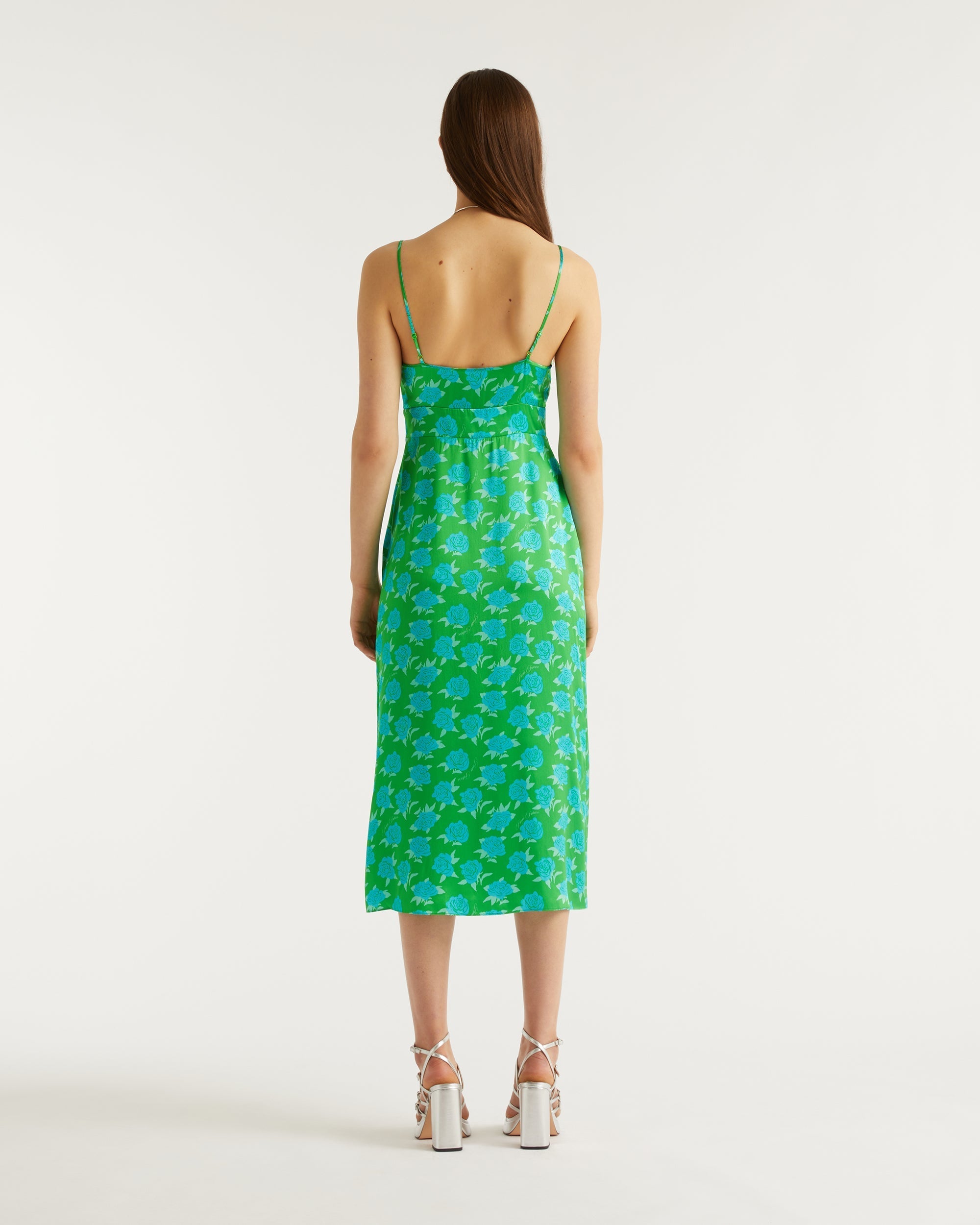 Robe longue Martha en soie - Little Roses