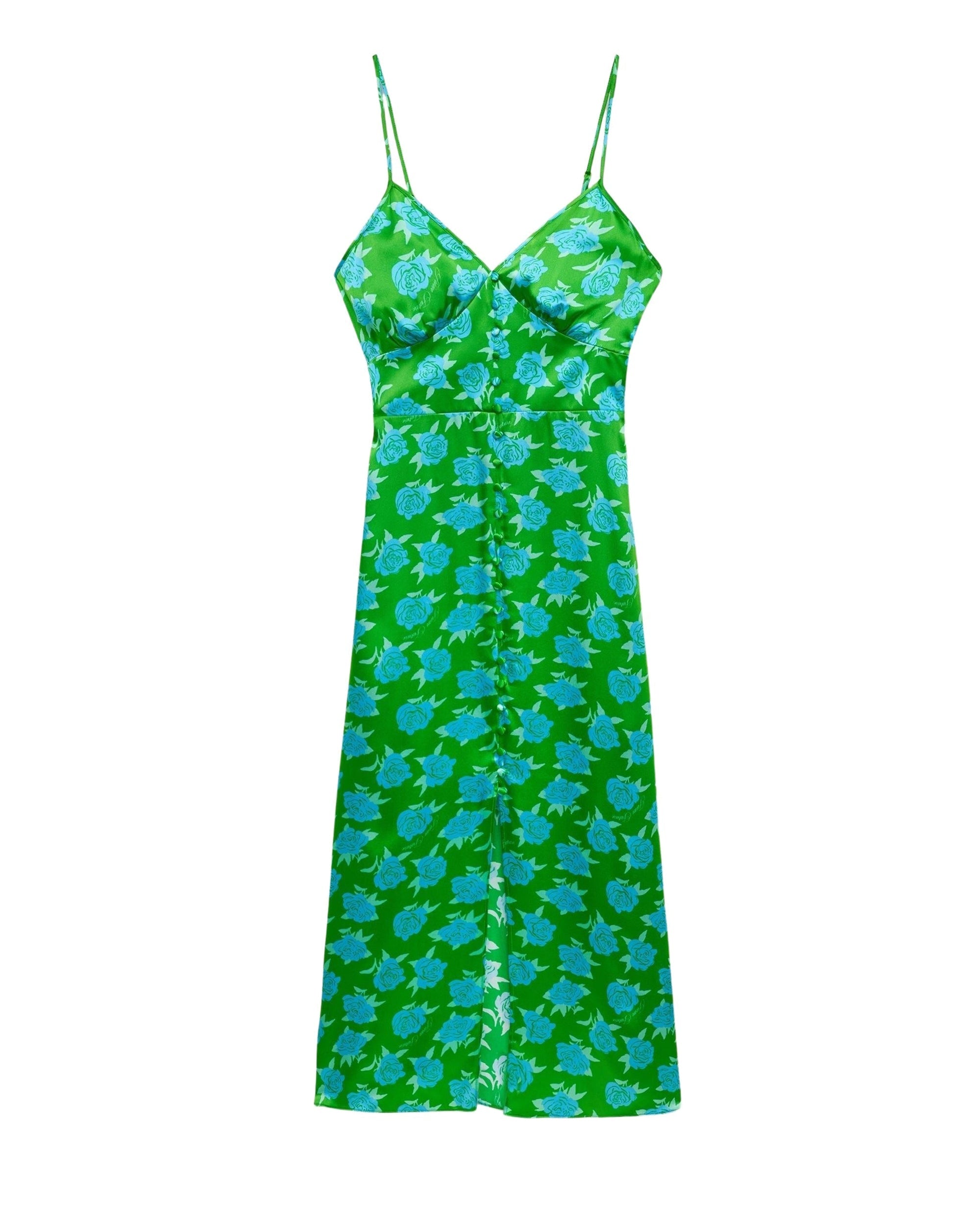 Robe longue Martha en soie - Little Roses