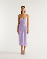 Robe longue Naomi en soie - Lilac