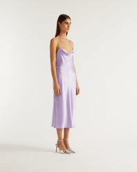 Robe longue Naomi en soie - Lilac