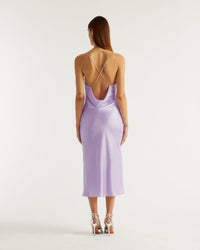 Robe longue Naomi en soie - Lilac