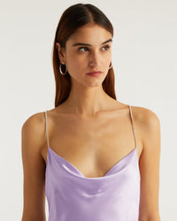 Robe longue Naomi en soie - Lilac