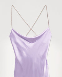 Robe longue Naomi en soie - Lilac